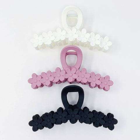 Daisy Bunch Hair Claw Set Of 3: Pink