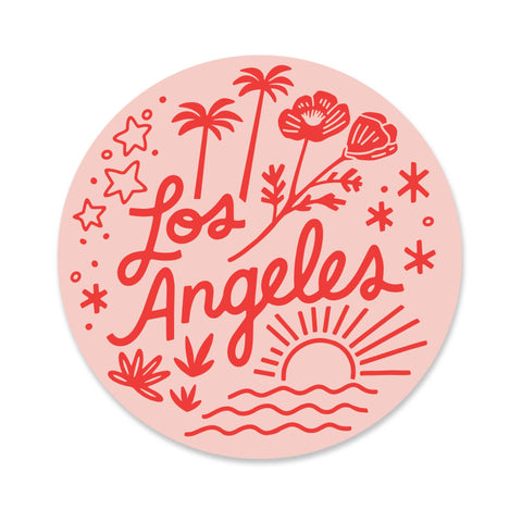 Los Angeles Sticker in Pink